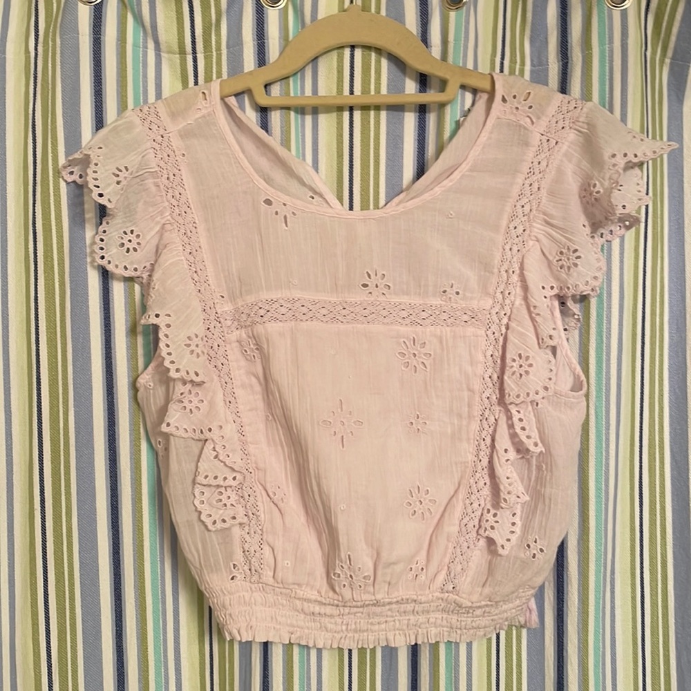 Aerie blouse (S) baby pink